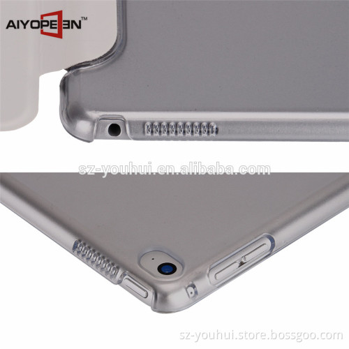 Wholesale Fashion PU +PC Tablet Protective Case for ipad pro with back Transparent pc case